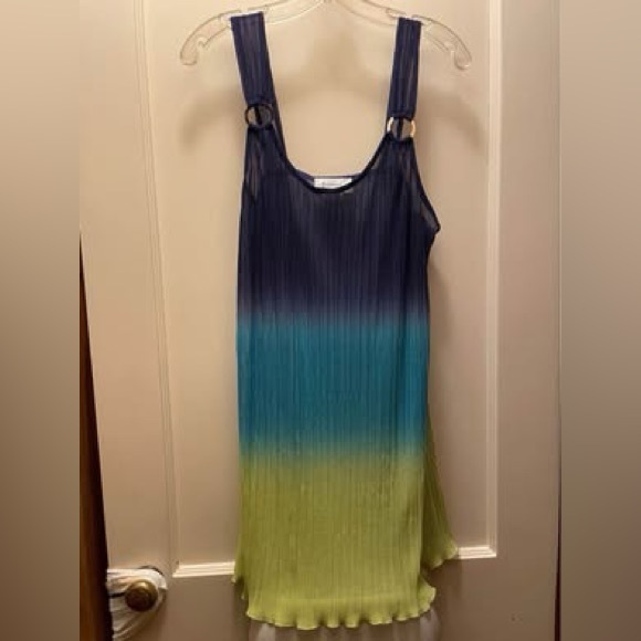 Blue and Green Ombre Sleeveless Dress - Picture 1 of 2